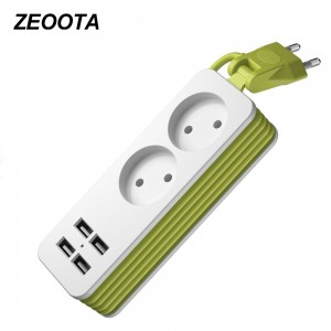 „Power Strip“ prailgintuvas 1200W 250V, 1,5 m, su 4 USB jungtimis