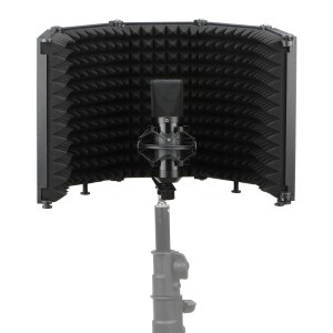 LO-PS68/69 3/5 Panels Broadcast Studio Adjustable Angle Foldable Noise Reduction Sound Absorbing Microphone Wind Screen Shield