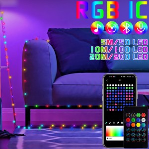 Fairy Lights RGB Smart Bluetooth Control USB LED String Lamp Outdoor App Remote Control Home Corridor Garland Lights Decoration