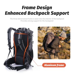 Naturehike 60+5L žygių kuprinė su lietpalčiu