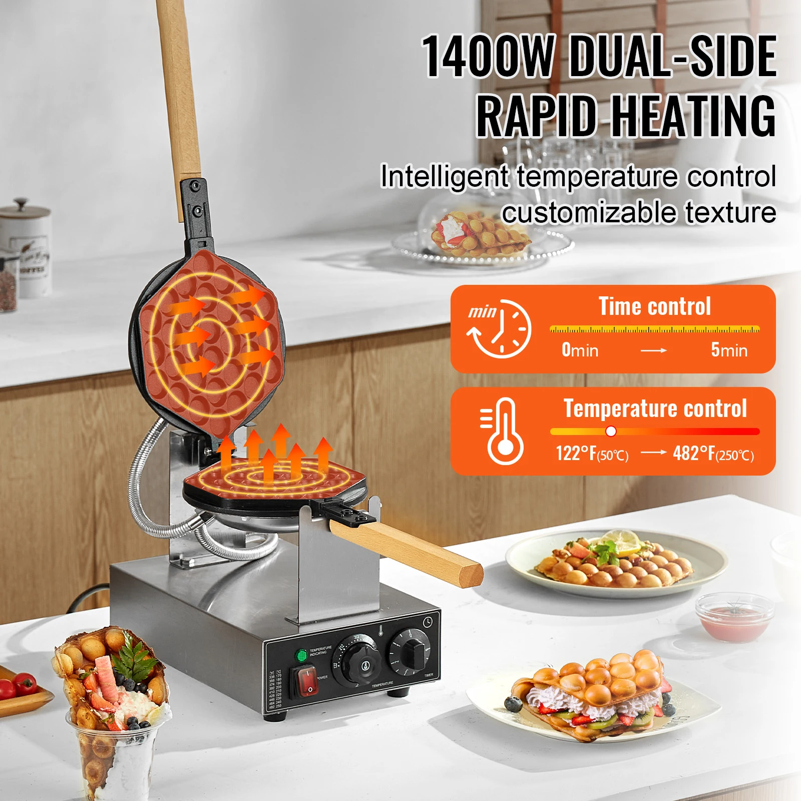 SucceBuy burbulinių vaflių keptuvė 1400W - Image 3